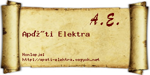 Apáti Elektra névjegykártya